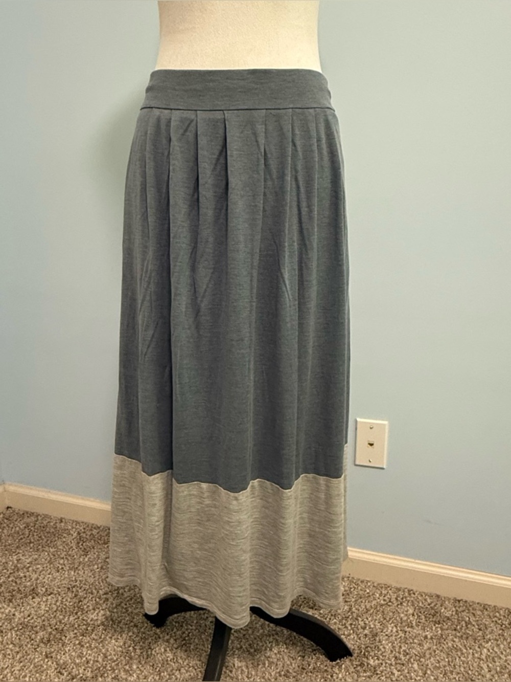 Eileen Fisher Colorblock Jersey Maxi Skirt Size L